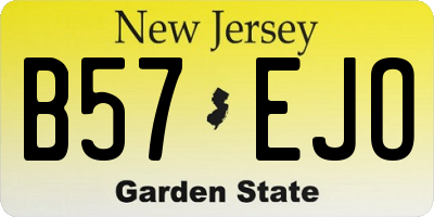 NJ license plate B57EJO