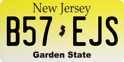 NJ license plate B57EJS