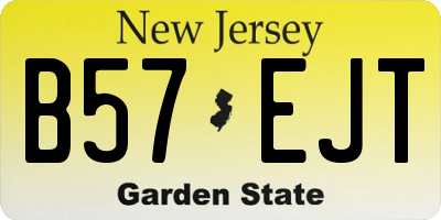 NJ license plate B57EJT