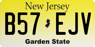 NJ license plate B57EJV