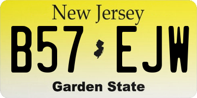 NJ license plate B57EJW