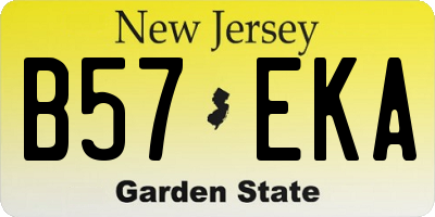 NJ license plate B57EKA