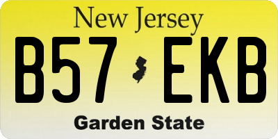 NJ license plate B57EKB