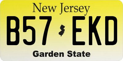 NJ license plate B57EKD