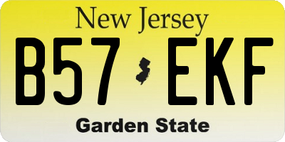 NJ license plate B57EKF