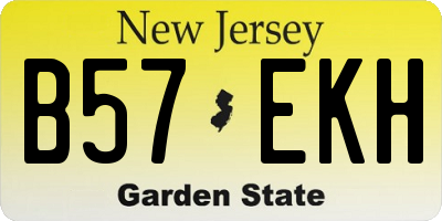 NJ license plate B57EKH