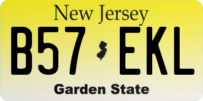 NJ license plate B57EKL