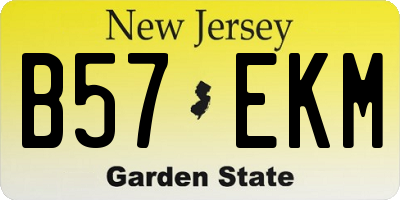 NJ license plate B57EKM