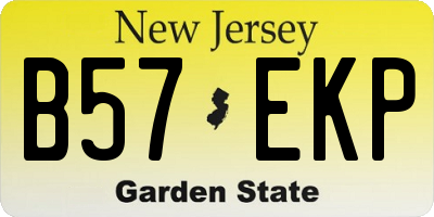 NJ license plate B57EKP