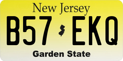 NJ license plate B57EKQ