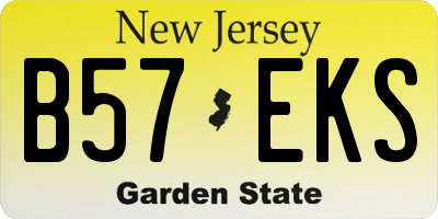 NJ license plate B57EKS