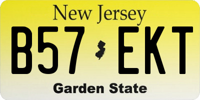 NJ license plate B57EKT
