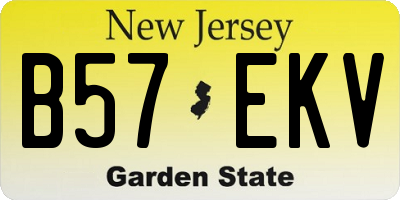NJ license plate B57EKV