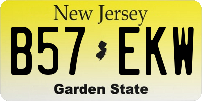 NJ license plate B57EKW
