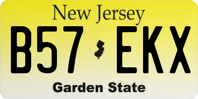 NJ license plate B57EKX