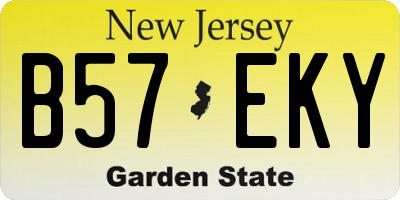 NJ license plate B57EKY