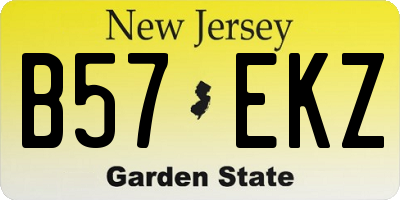 NJ license plate B57EKZ