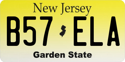 NJ license plate B57ELA