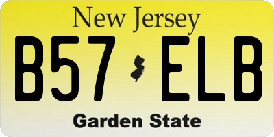 NJ license plate B57ELB