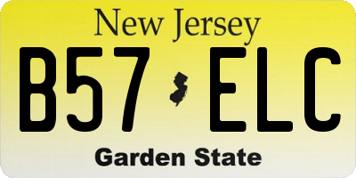 NJ license plate B57ELC