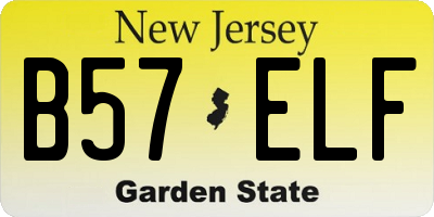 NJ license plate B57ELF