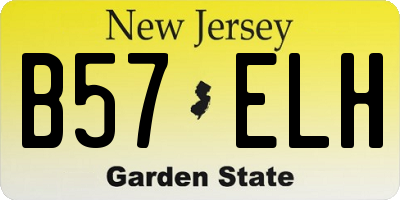 NJ license plate B57ELH