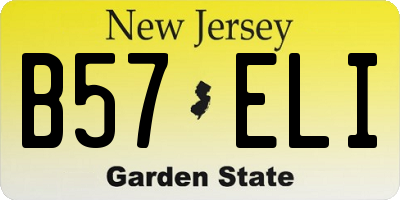 NJ license plate B57ELI