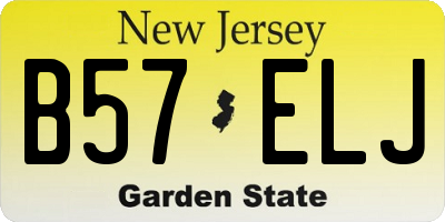 NJ license plate B57ELJ
