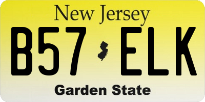 NJ license plate B57ELK