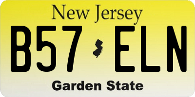 NJ license plate B57ELN