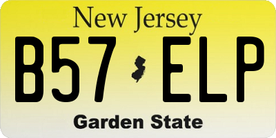 NJ license plate B57ELP