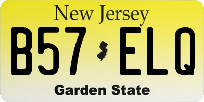NJ license plate B57ELQ