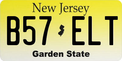 NJ license plate B57ELT