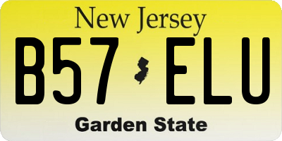 NJ license plate B57ELU