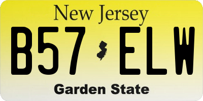 NJ license plate B57ELW