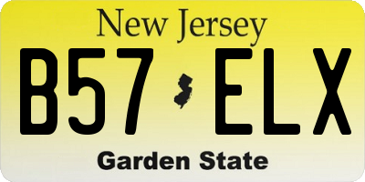 NJ license plate B57ELX
