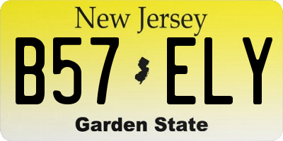 NJ license plate B57ELY