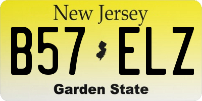 NJ license plate B57ELZ