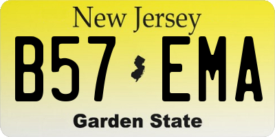 NJ license plate B57EMA