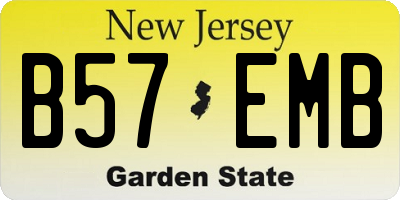 NJ license plate B57EMB
