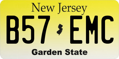 NJ license plate B57EMC