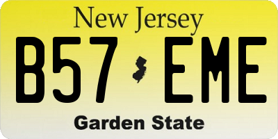 NJ license plate B57EME