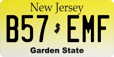 NJ license plate B57EMF