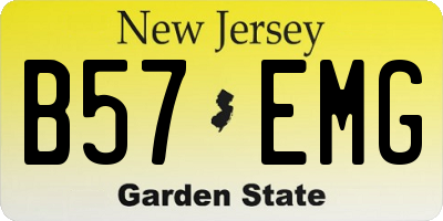 NJ license plate B57EMG