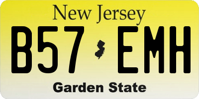 NJ license plate B57EMH