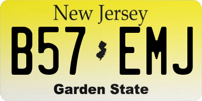NJ license plate B57EMJ