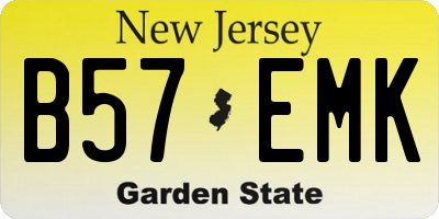 NJ license plate B57EMK