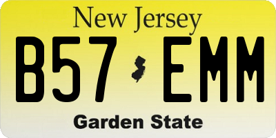 NJ license plate B57EMM