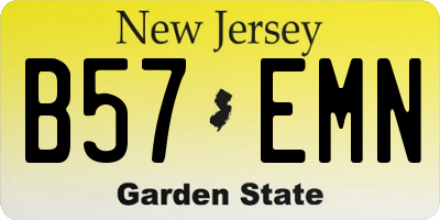 NJ license plate B57EMN