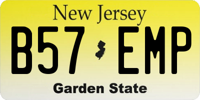 NJ license plate B57EMP